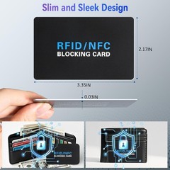 RFID Blocking Card,5Pack Contactless NFC Debit Credit Card Passport Protector bl