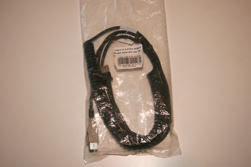 New IS E157914 Primax Honeywell Scanner Interface Cable USB Plus Power