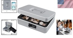 Light Grey Cash Box with Combination Lock – Durable, Portable, 7.87&Prime;x6.3&Prime;