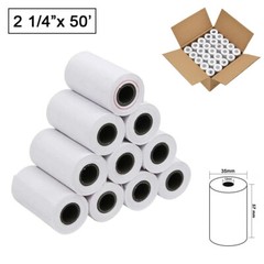 50 Rolls Thermal Paper 2 1/4&Prime; x 50&prime; Credit Card Cash Register POS Receipt Paper