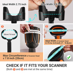 Universal Barcode Scanner Stand: Wall Mountable with Compartment, Bar-Code Reade
