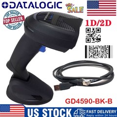 Datalogic 1D/2D Barcode Scanner Reader W/ Base Gryphon Handheld USB GD4590-BK-B