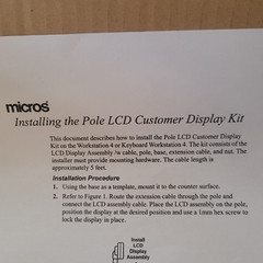 Micros LCD 18&Prime; Pole Display For Micros WS4, WS5, WS5A 500827-007 NEW PS2 Connect