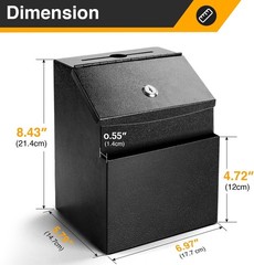 Suggestion Box with Slot and Lock,2 Pack Metal Wall Mounted Ballot and 50 Fre…