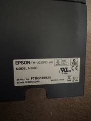 Epson TM‑U220PD POS Receipt Printer M188D – Powers On, AS‑IS