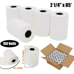 100 Rolls 2 1/4&Prime; x 85&prime; Cash Register Credit POS Receipt Thermal Paper USA Fast