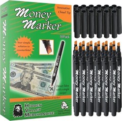 18 Count Counterfeit Detector Pens with Chisel Tip for Quick Currency Checks