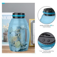 Digital Coin Counter Piggy Bank Large Capacity ABS Money Jar LCD Display US Coin