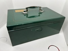 Vtg Open Japanese Cash Box with Combination Lock Antique Handheld Without Key