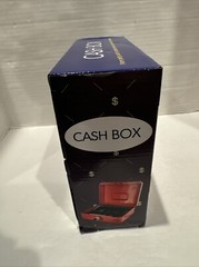 Red Cash Box with Lock, 2 Keys, 8 Compartment Tray
