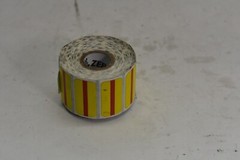 Zebra Direct Thermal Opaque Paper Labels 1.25&Prime; x .625&Prime; Yellow Red Stripe 600 Ct