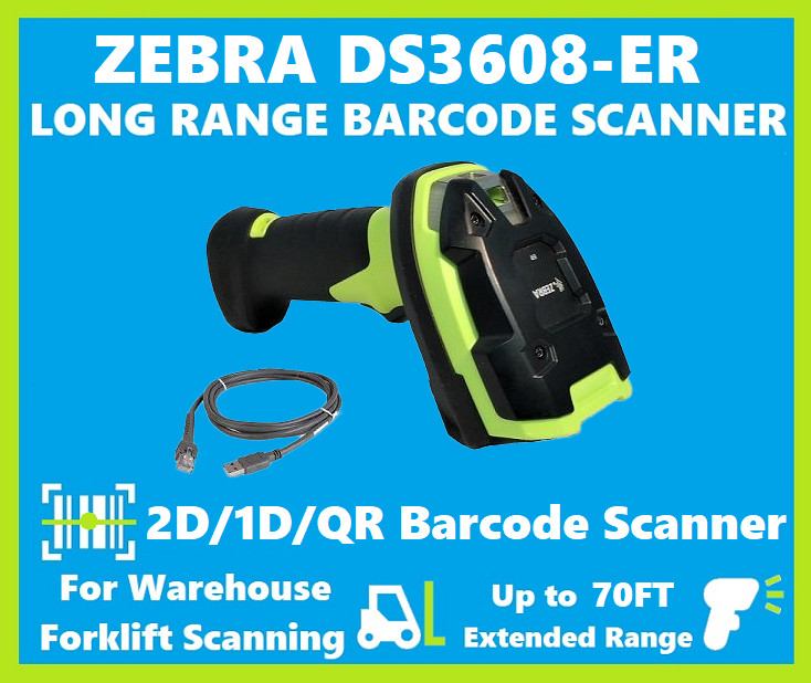 Zebra DS3608-ER Rugged Extended Range Barcode Scanner, DS3608-ER20003VZWW!🔥⭐
