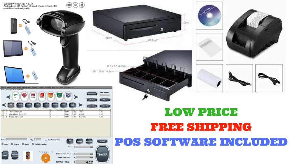 Low price Allinone Entry level POS Point of Sale System Combo Kit Retail Store