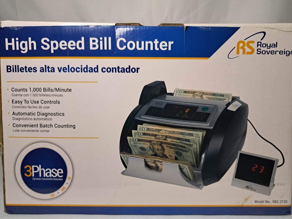 Electric Bill Counter UV Counterfeit Detector Royal Sovereign RBC-2100