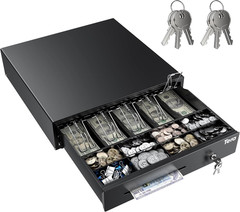 Cash Register Drawer 16 Inch: 5 Bill 8 Coin Media Slot for POS, 415A | RJ-12 Int