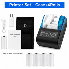 58mm Bluetooth Thermal Receipt Printer with Case & 4 Rolls Wireless POS Android