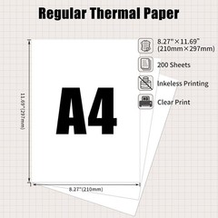 A4 Thermal Paper, M08F Thermal Printer Paper Compatible with M08F-Letter M832…