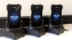 Lot of 8 Zebra TC21 TC210K Mobile Barcode Scanners, Trigger Handles and Chargers