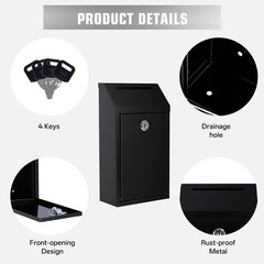 Pay Here Cash Box for Farm Stand, Cash Drop Box with Lock and Slot, Metal Mon…