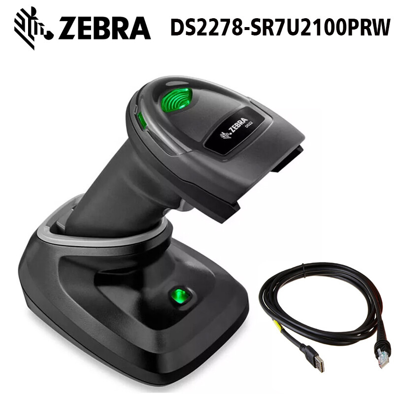 Zebra DS2278-SR7U2100PRW 2D Imager Handheld Barcode Scanner W/ USB Cable&Cradle