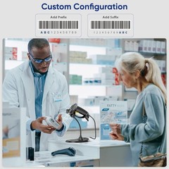 Compact 2D QR Code Scanner with Gooseneck Stand – Ideal for Supermarkets & POS