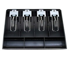 Cash Register Drawer Insert Tray – 4 Bill & 3 Coin Compartments, Money Storage,