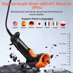 Handheld USB Barcode Scanner: Accurate Scanning for PC, Laptop & POS Use