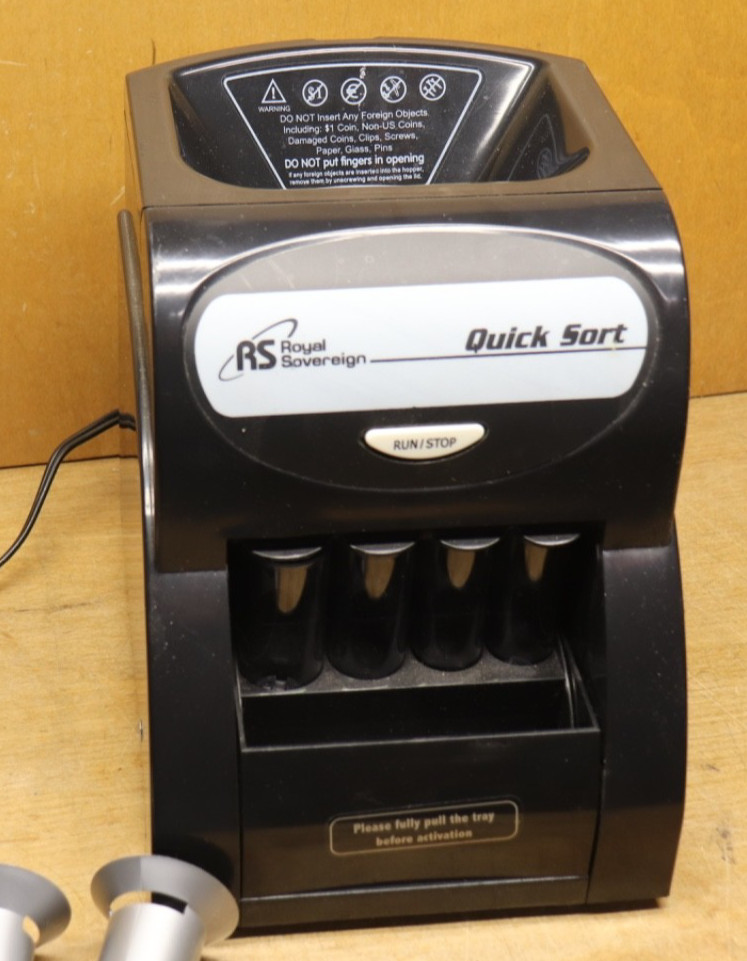 Royal Sovereign QS-1AC Quick Sort Electric Coin Sorter TESTED + Coin Wrappers