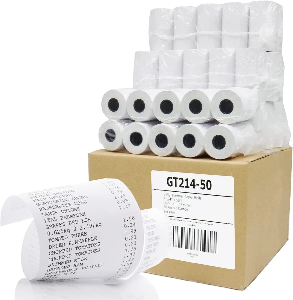 Thermal Paper Receipt Roll 2-14 X 50_ BPA Free 50 Rolls