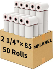 ® 50 Rolls Thermal Paper (2 1/4&Prime; X 85&prime;) – POS Receipt Rolls for Cash Register, C