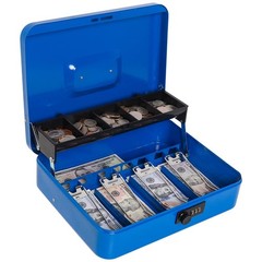 Cantilever Cash Box with Combination Lock 11.8&Prime; Metal Money Box 5-Tray