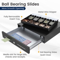 18 Cash Rigister Drawer High Capacity- Removable 5Bill/5Coin Insert Tray, Auto E