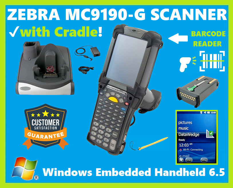 Motorola MC9190-GJ0SWEQA6WR Long Range Laser Scanner, 53-Key, WiFi, Cradle!🔥⭐