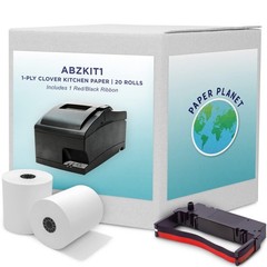 1-Ply White Bond Paper for Clover Kitchen Printer by Paper Planet | 20 Rolls:…