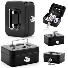 Metal Box for Gambler with 2 Keys Portable Safe Casino Pocket Sized Casino Ca.