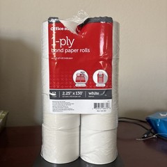 12 Office Depot 1-Ply Bond Paper Rolls 108-862 White 2.25&Prime; x 130&prime; Receipt POS