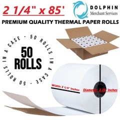 2 1/4&Prime; x 85ft Premium Quality Thermal Paper for POS – 50 Rolls in a case