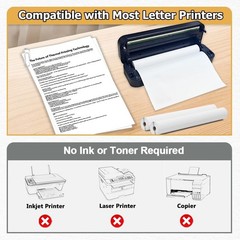 4 Rolls A4 Thermal Printer Paper 8.5×11&Prime; for M08F M832 M834 Portable Printer
