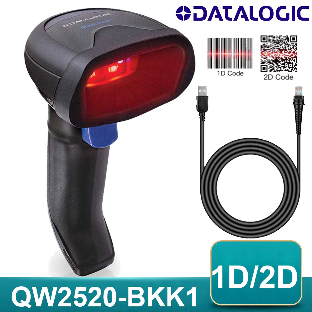 Datalogic QW2520-BKK1 QuickScan 1D/2D Imager Barcode Scanner with USB Cable Kit