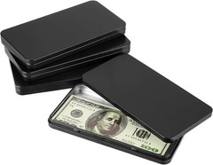4 Pack Metal Rectangular Cash Box with Lid, Money Holder for Coins, Jewelry & St
