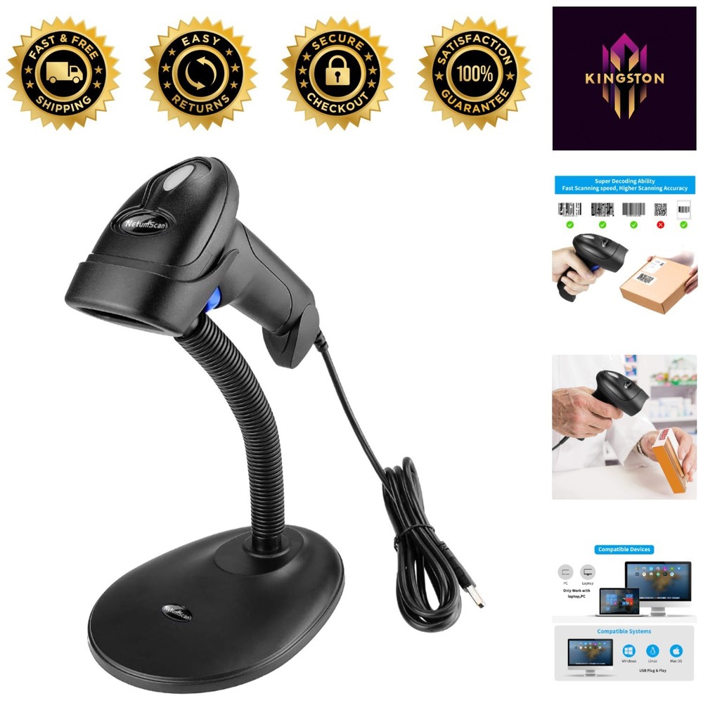 Handheld USB 1D Barcode Scanner with CCD Technology for Retail and Warehouse Use