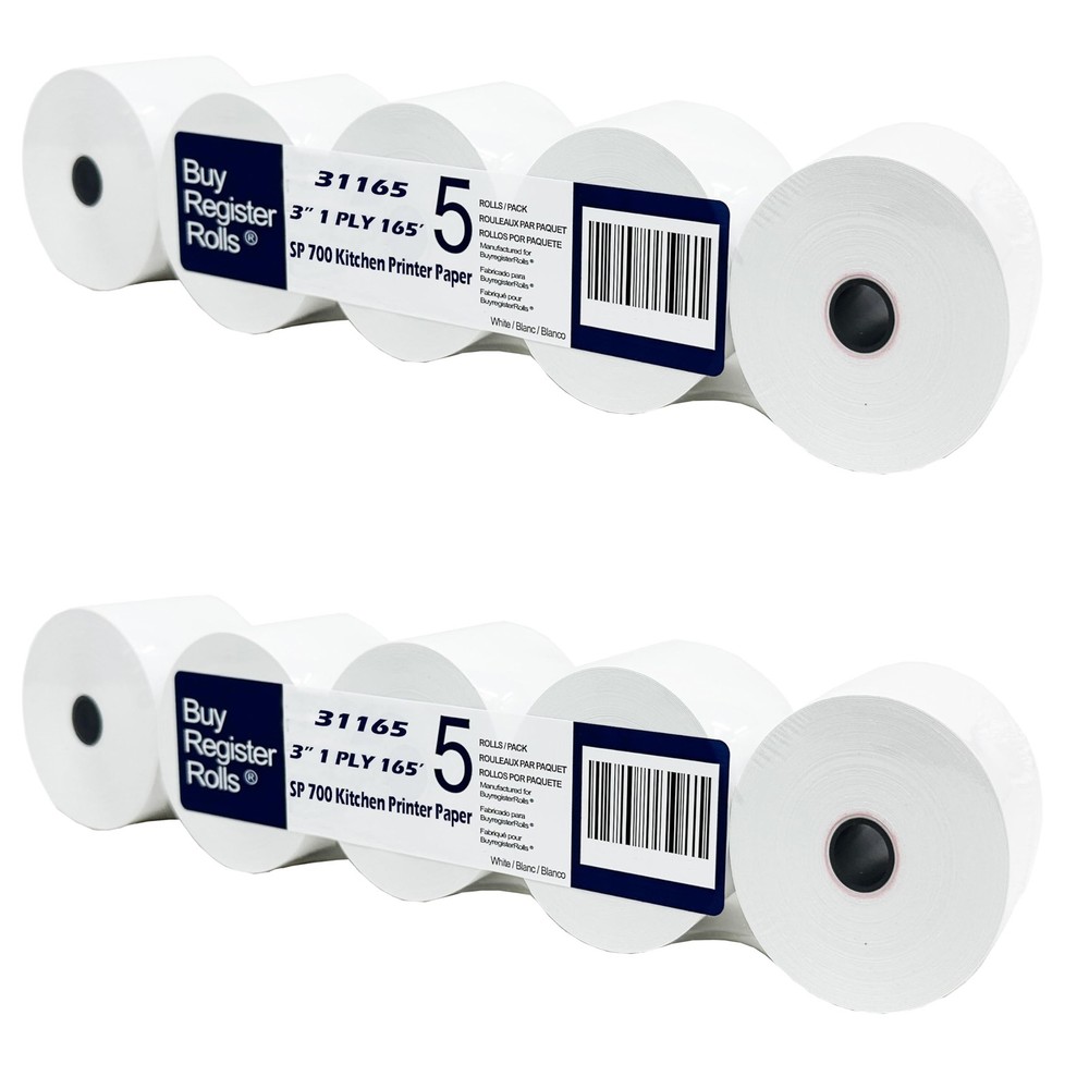 Star SP700 Kitchen Printer Paper 10 Rolls 3 Inch x 165 Ft 1 Ply Bond Receipt