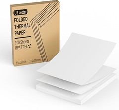 100 Sheets 8.5×11 White Thermal Printer Paper – Compatible with A4 Printers