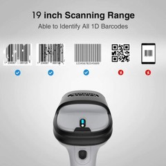 Inateck 1D Barcode Scanner Wireless Blutooth Barcode Reader Comes w Free Stand