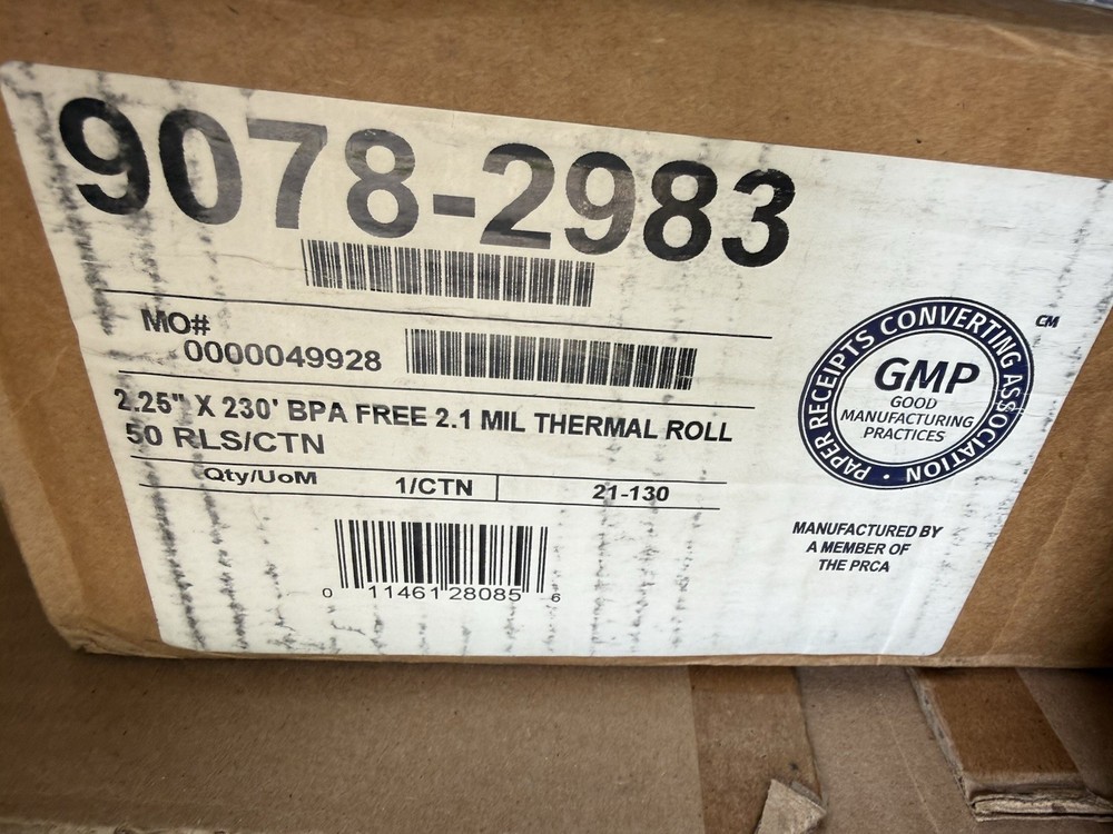 2 1/4&Prime; x 230&prime; BPA Free Thermal Paper Rolls – 100 rolls (2 cases of 46 rolls)