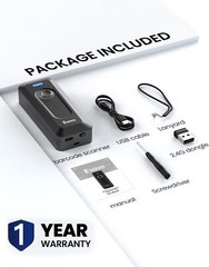 Eyoyo Mini Clip 2D Bluetooth Barcode Scanner 1D QR Code Reader for Android IOS