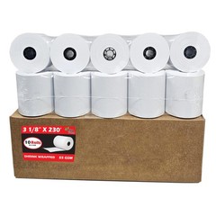 (10 Rolls) 3 1/8 x 230 Thermal Paper Receipt Rolls (55 GSM – 80mm x 70m) Fits…