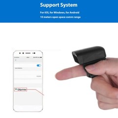 1D 2D Ring Barcode Scanner 2.4G Wireless CCD LED Finger Barcode Scanning Tools–