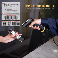 2D USB Barcode Scanner Handheld QR Data Matrix Reader For Windows Mac Linux POS