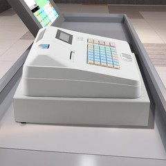 8 Digital LED Electronic Cash Register 48 Keys with Thermal Printer for Retail